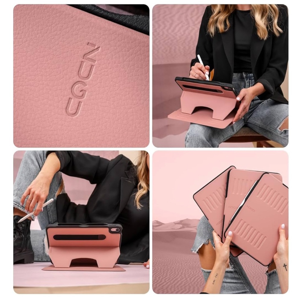 ZUGU Case iPad Air 10.9 4th/5th Gen, 11 (M3 2025/M2 2024) Desert Rose - Picture 10 of 12